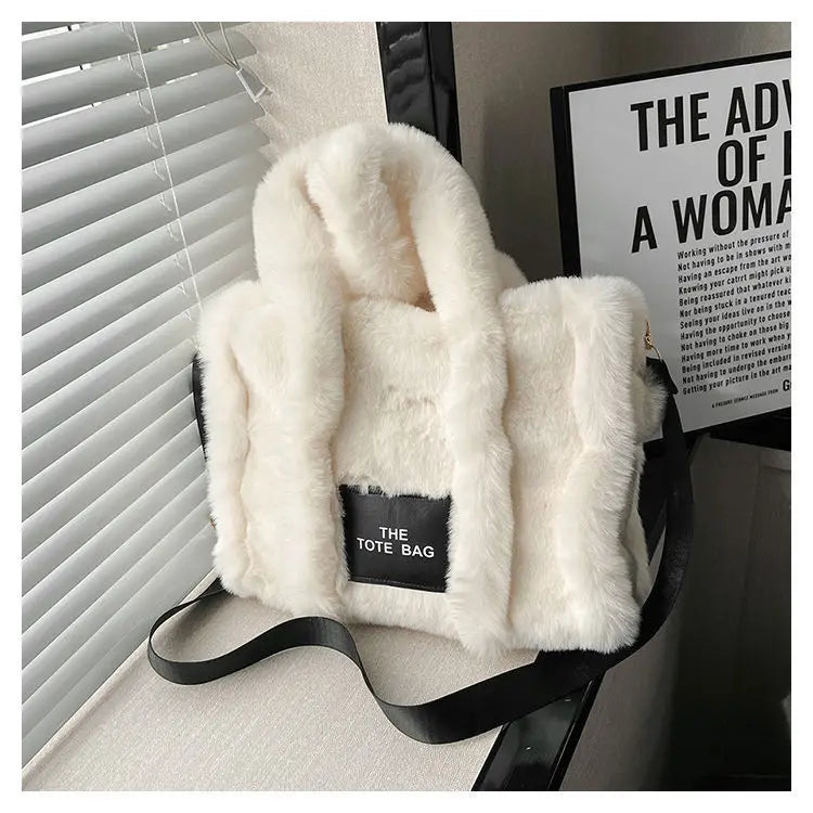 Sac Fourre-tout Femme Hiver Fausse Fourrure Casual