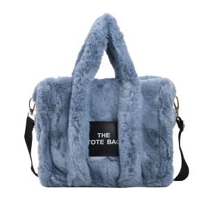 Sac Fourre-tout Peluche Bleu Femme Décontracté