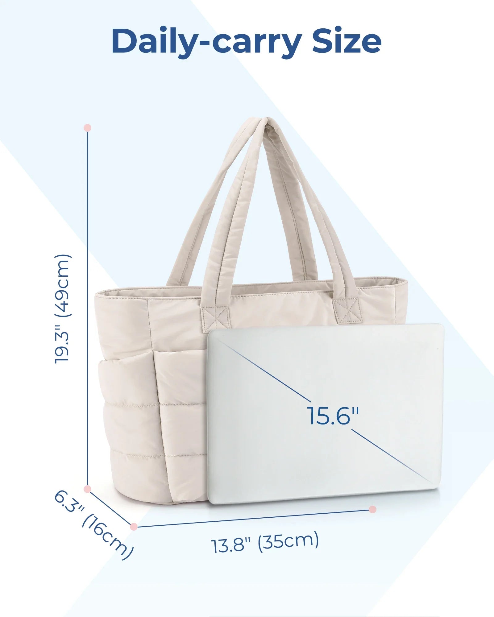 Sac Fourre-tout Matelassé Ordinateur 20L