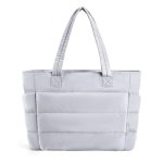Sac Fourre-tout Matelassé Gris Spacieux