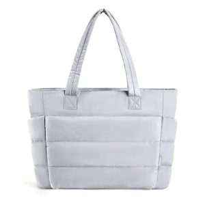 Sac Fourre-tout Gonflé Polyester Gris Clair