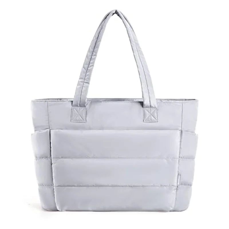 Sac Fourre-tout Gonflé Polyester Gris Clair