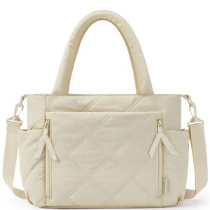 Sac Fourre-tout Matelassé Polyvalent Beige