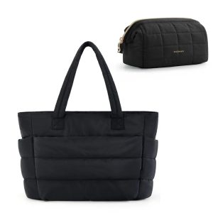 Sac Fourre-tout Gonflé Polyvalent avec Pochette
