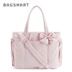 Sac Fourre-tout Bureau Rembourré Nœud Rose