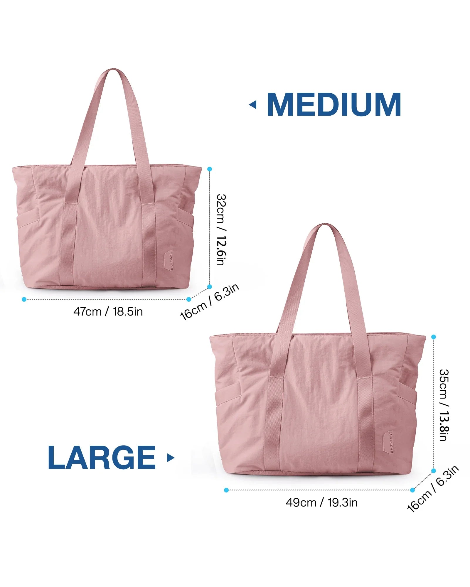Sac Fourre-tout Rose Contemporain Spacieux
