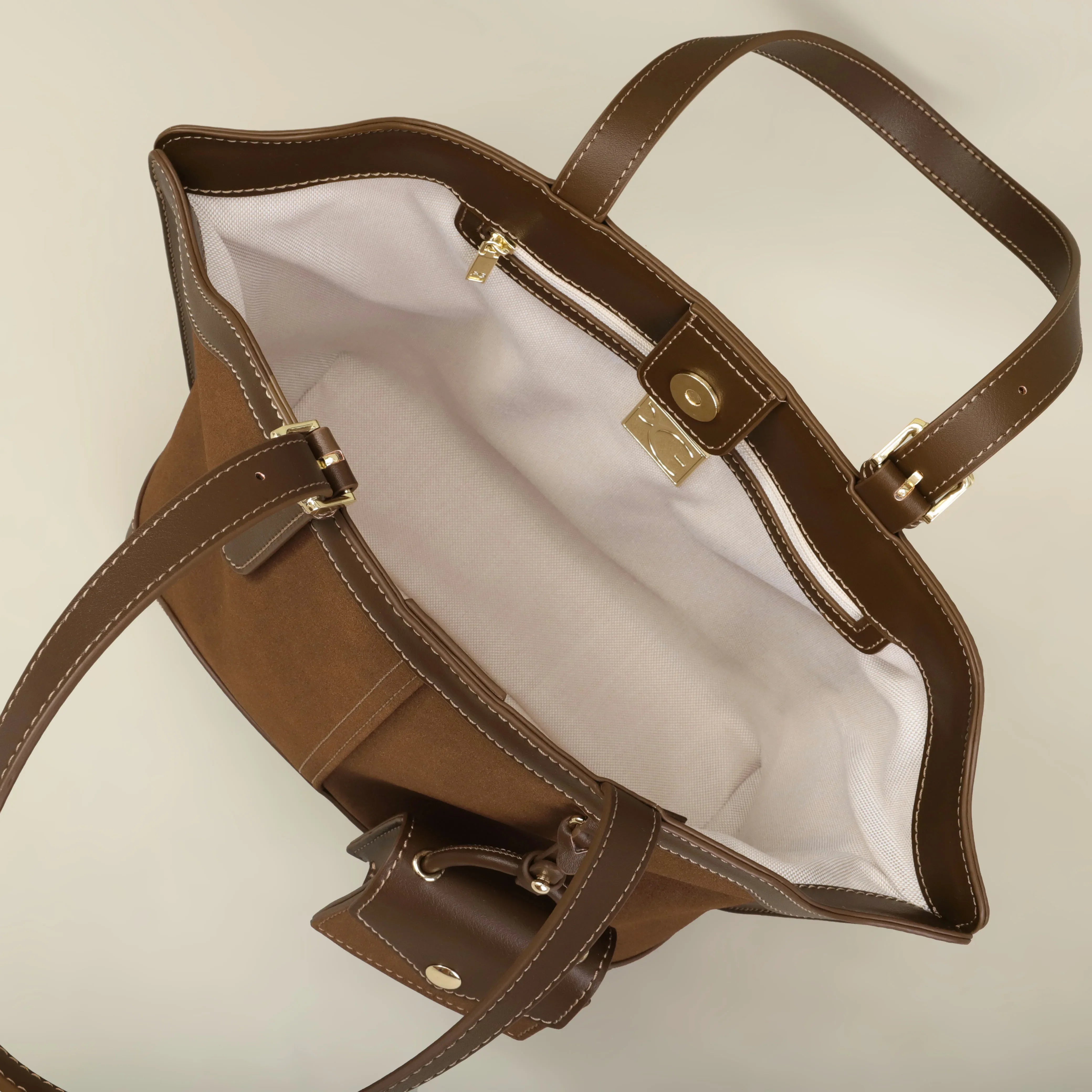 Sac Fourre-tout Femme Coton Structuré Bicolore