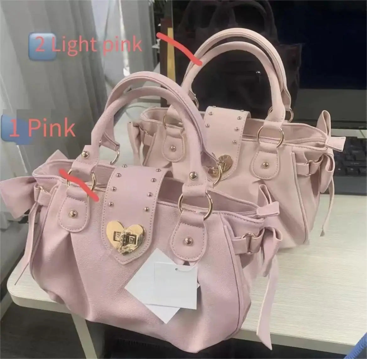 Sac Fourre-tout Rose Similicuir Cœur Doux