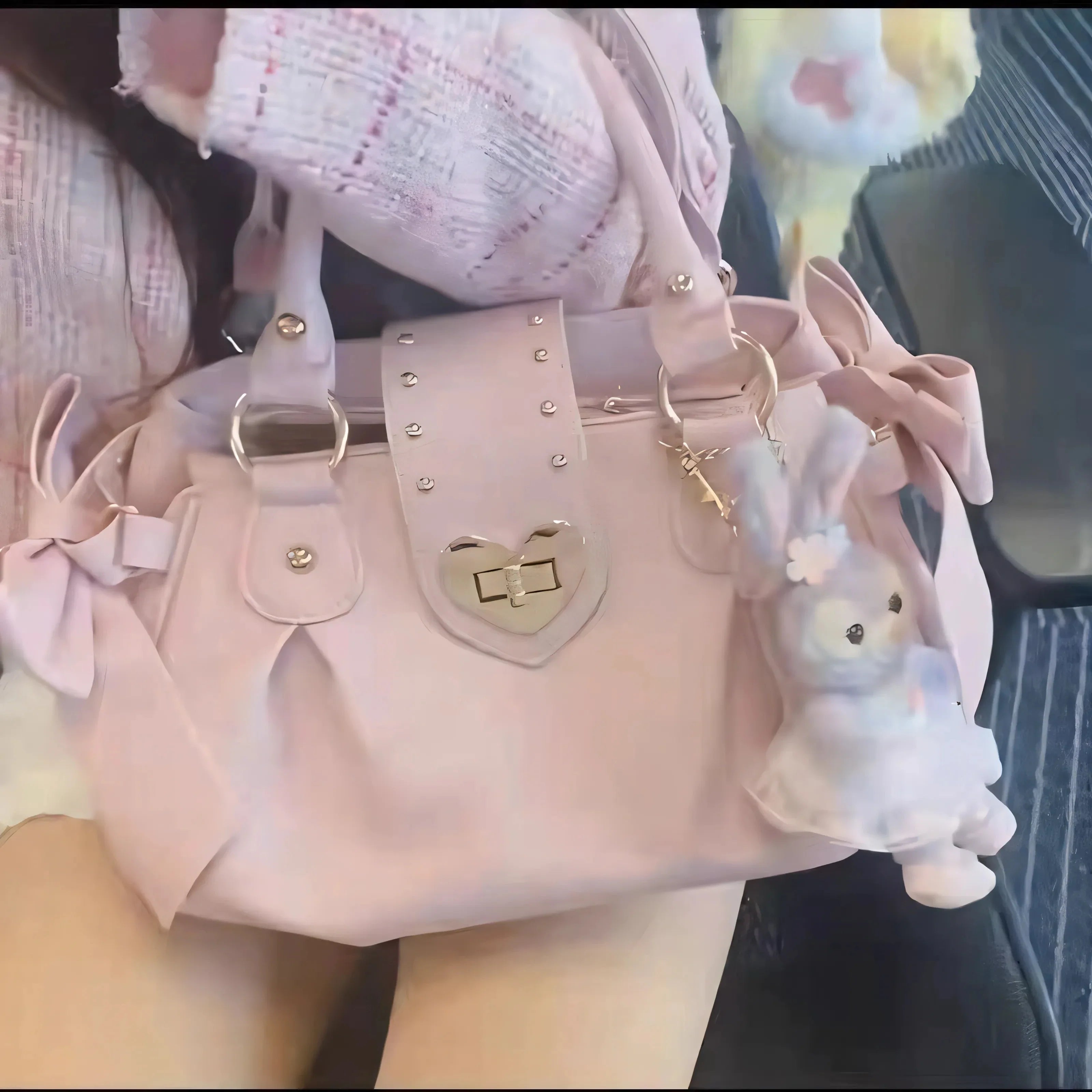 Sac Fourre-tout Rose Similicuir Cœur Doux