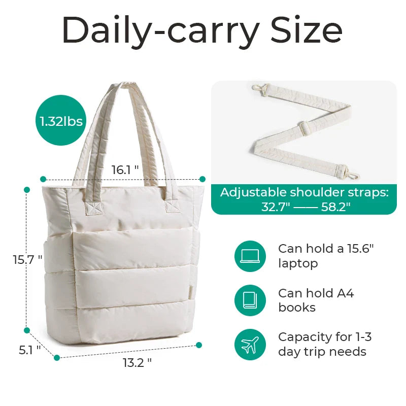 Sac Fourre-tout Doudoune Blanc Cassé