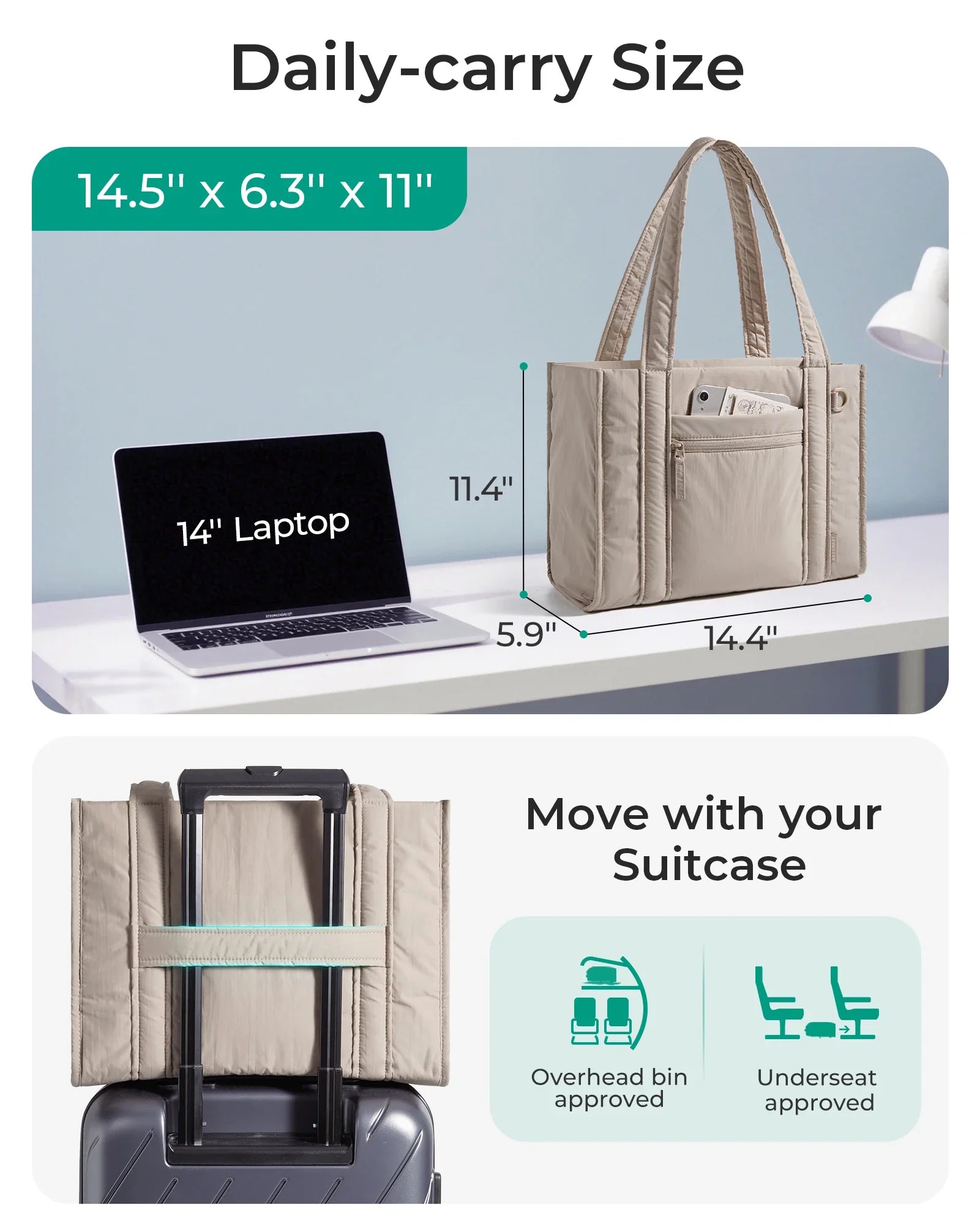 Sac Fourre-tout Structuré Polyester Léger