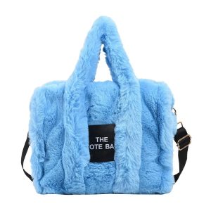 Sac Fourre-tout Doux Bleu Femme Zippé