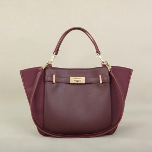 Sac Fourre-tout Prune Géométrique Doux Femme