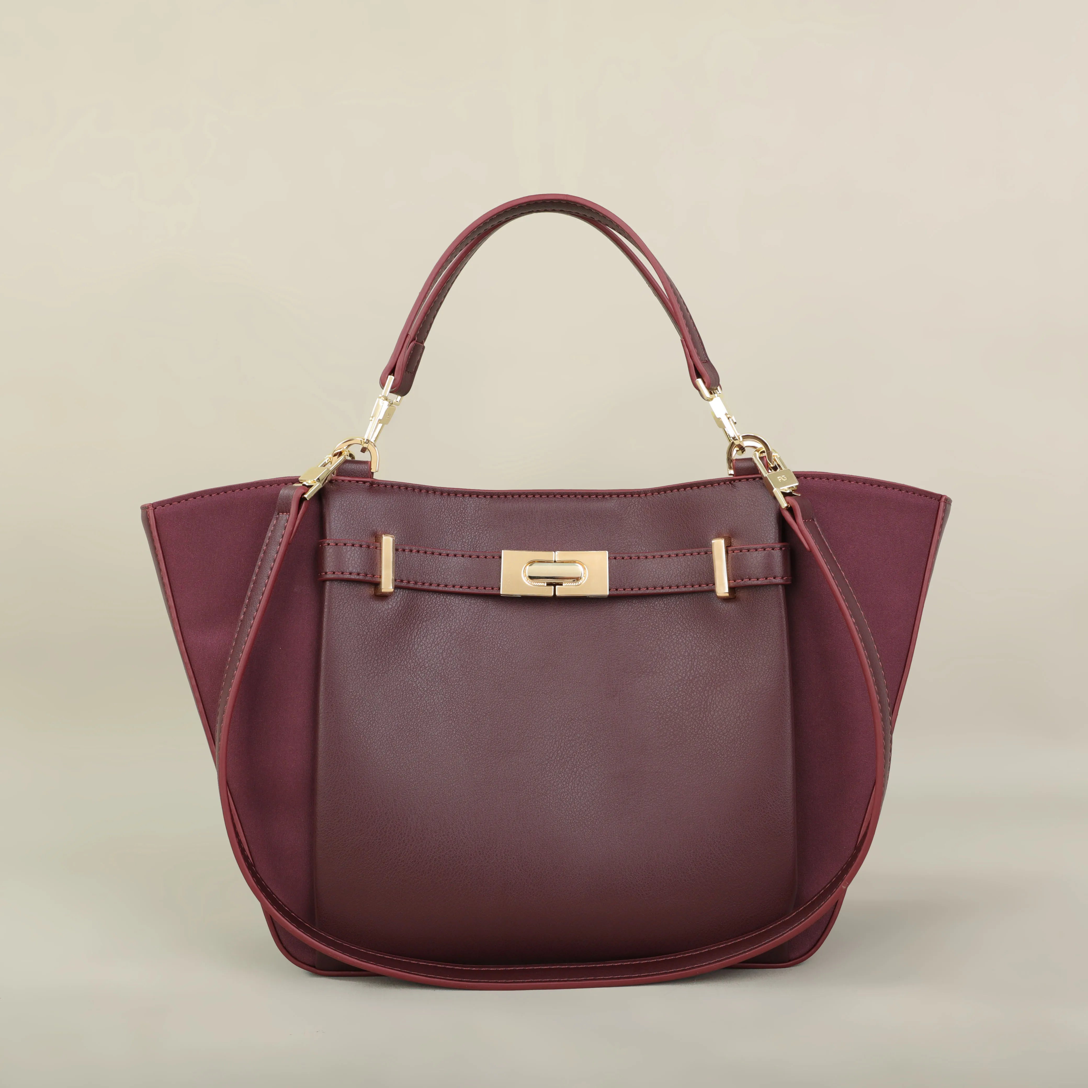 Sac Fourre-tout Prune Géométrique Doux Femme
