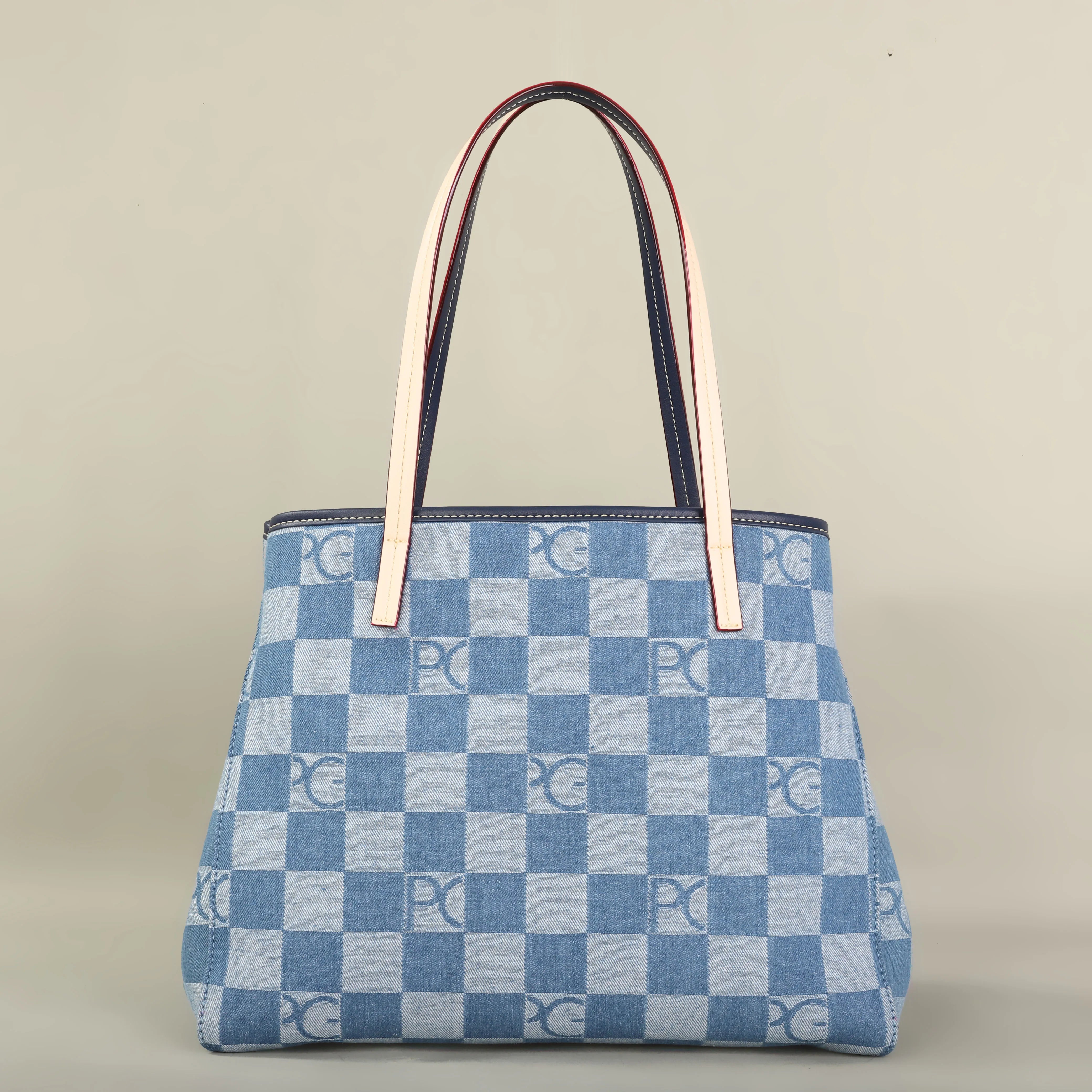Sac Fourre-tout Femme Polyester Damier Vert