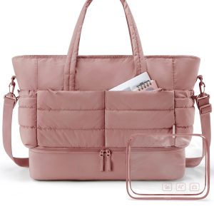 Sac Fourre-tout Matelassé Rose Rangement Chaussures
