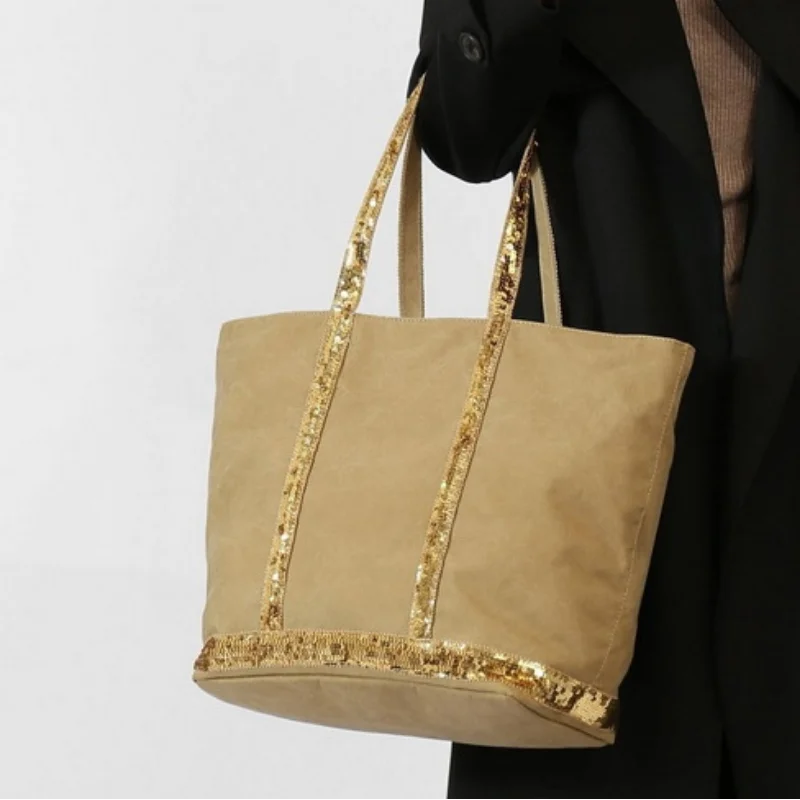 Sac Fourre-tout Paillettes Souple Zippé