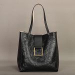 Sac Fourre-tout Femme Noir Motif Tressé