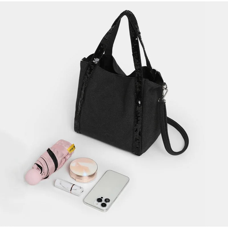 Sac Fourre-tout Canvas Paillettes Scintillantes