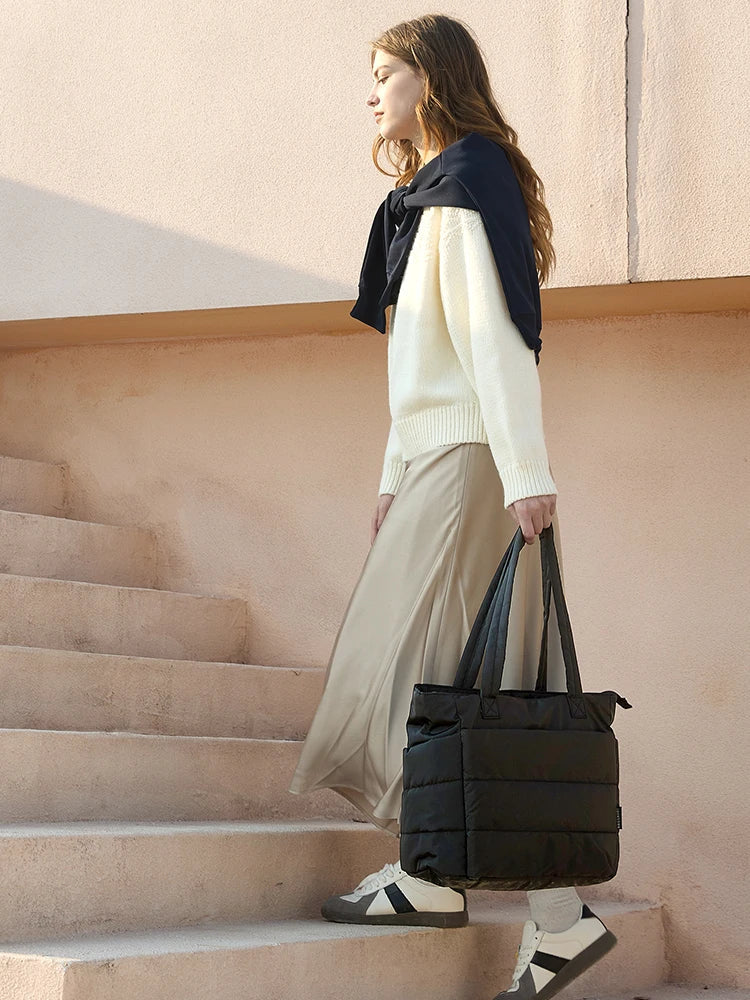 Sac Fourre-tout Capitonné Gris Organisé