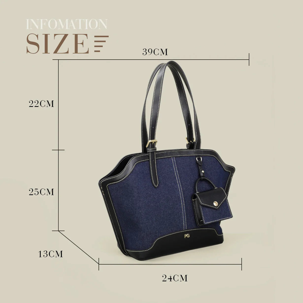 Sac Fourre-tout Femme Coton Structuré Bicolore