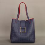 Sac Fourre-tout Femme Cuir Synthétique Géométrique Bicolore