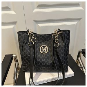 Sac Fourre-tout Femme Motifs M Chaînes Dorées