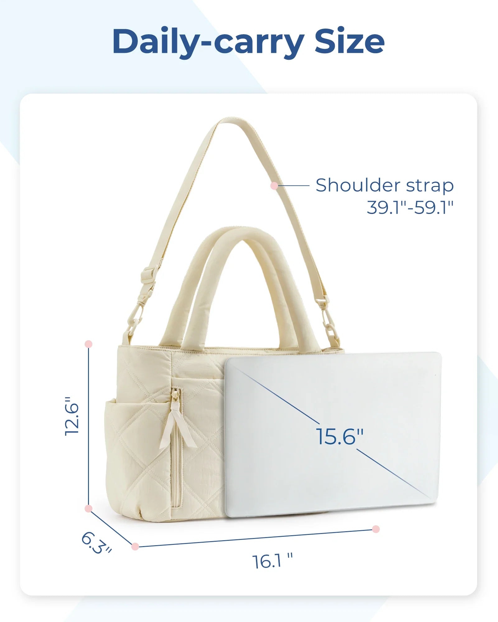Sac Fourre-tout Commuting Poches Zippées Pratiques