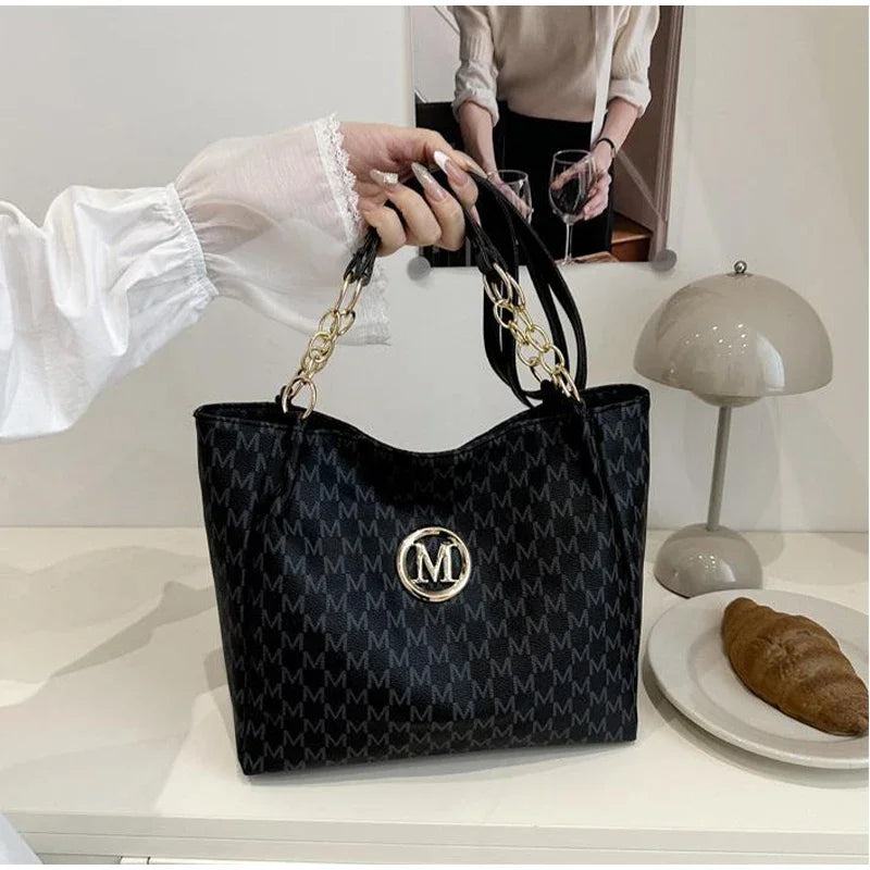 Sac Fourre-tout Monogramme Doré Souple