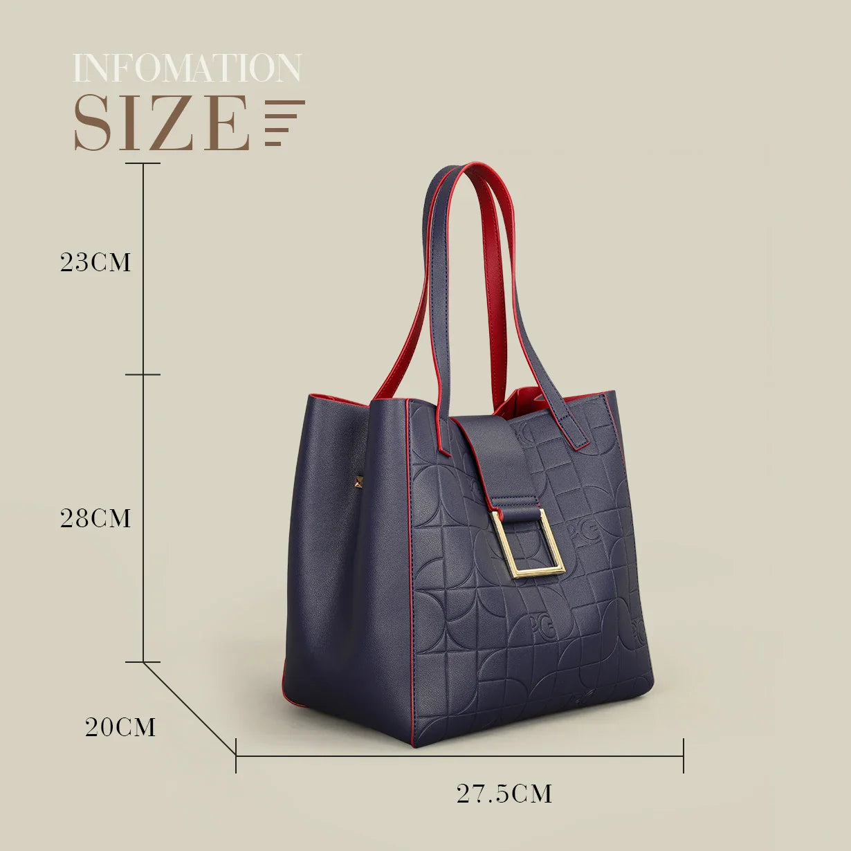 Sac Fourre-tout Tendance Géométrique Bicolore