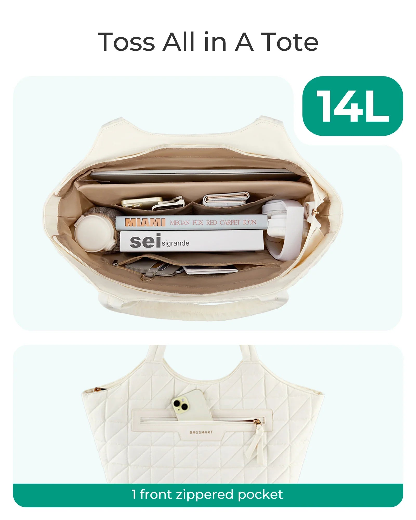 Sac Fourre-tout Tissu Gonflé Quotidien