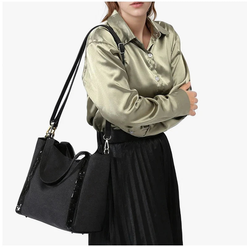 Sac Fourre-tout Canvas Paillettes Scintillantes