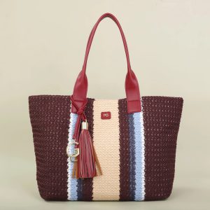 Sac Fourre-tout Rayé Coloré Doux Polyester