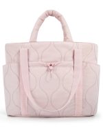 Sac Fourre-tout Matelassé Ondulé Rose Léger