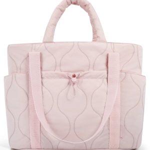 Sac Fourre-tout Matelassé Ondulé Rose Léger