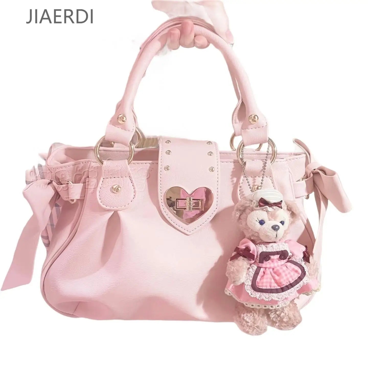Sac Fourre-tout Rose Similicuir Cœur Doux