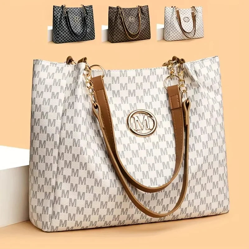 Sac Fourre-tout Polyvalent Motif Monogramme Chic