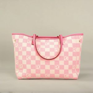 Sac Fourre-tout Rose Géométrique Polyester Doux