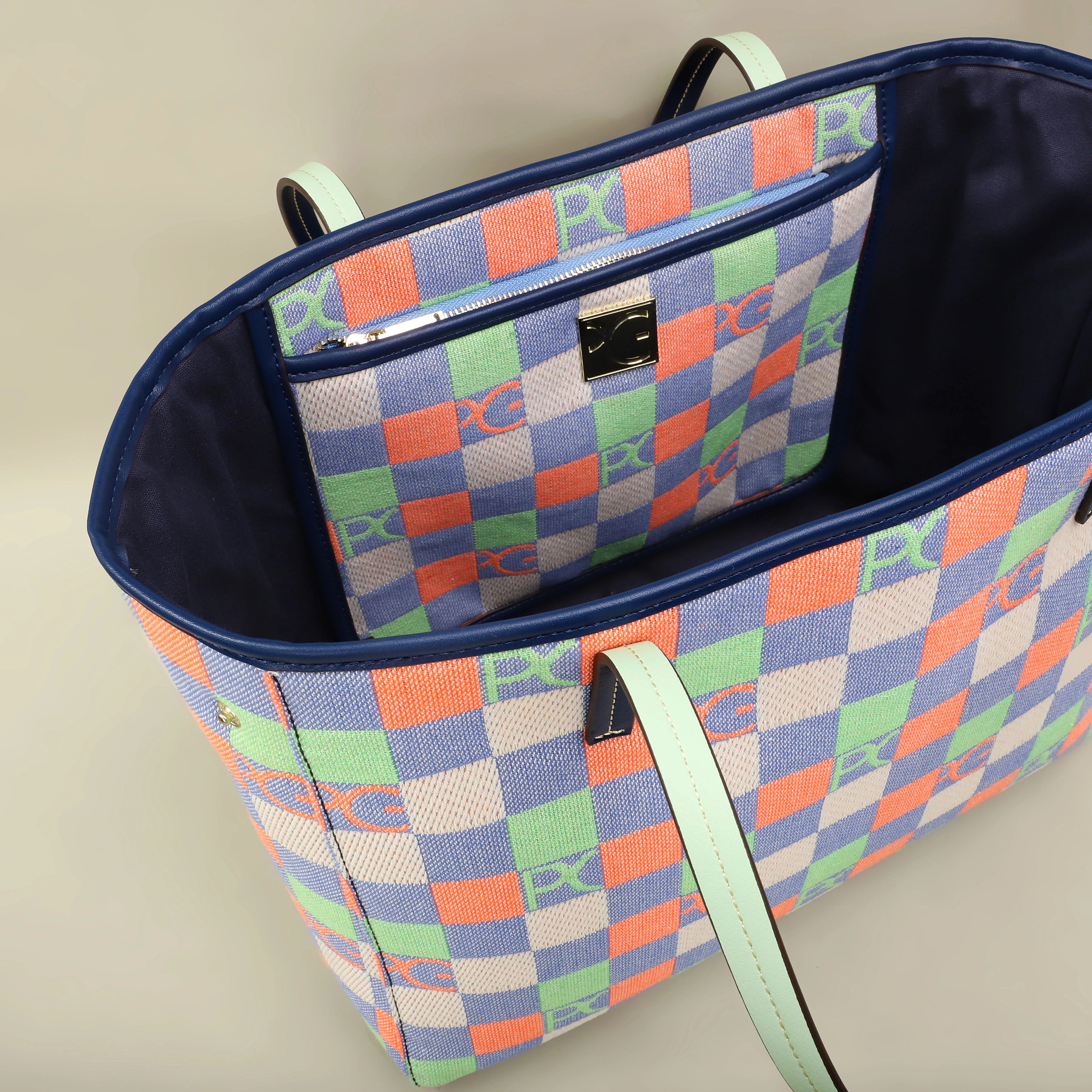 Sac Fourre-tout Rose Géométrique Polyester Doux