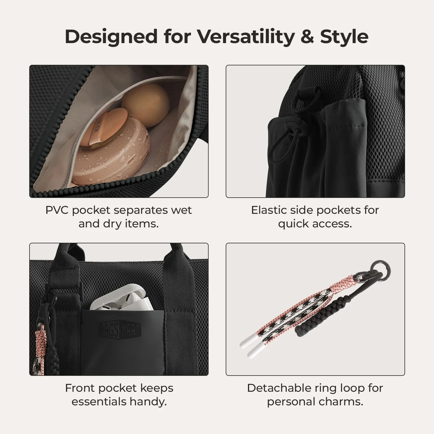 Sac Fourre-tout Compact Organisé Bandoulière