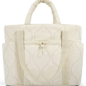 Sac Fourre-tout Polyester Matelassé Écru