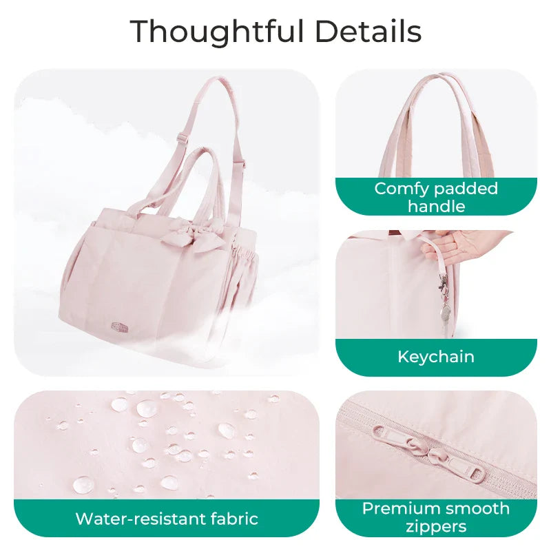 Sac Fourre-tout Bureau Rembourré Nœud Rose