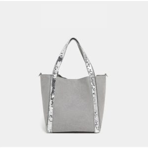 Sac Fourre-tout Canvas Paillettes Argentées