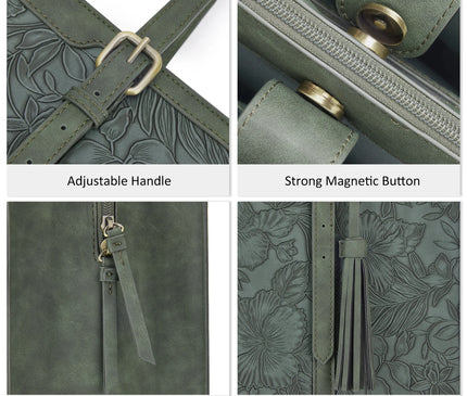 Sac Fourre-tout Ordinateur Floral Vert