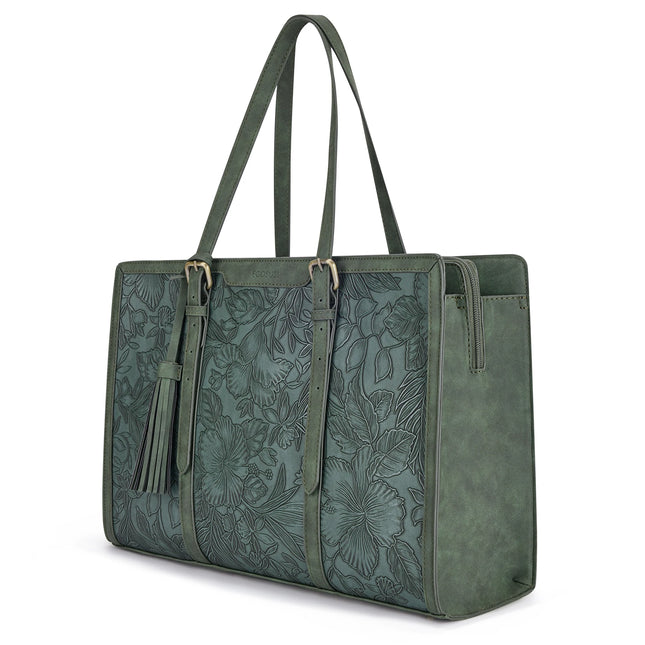 Sac Fourre-tout Ordinateur Floral Vert