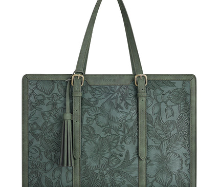 Sac Fourre-tout Ordinateur Floral Vert