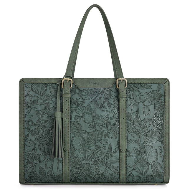 Sac Fourre-tout Ordinateur Floral Vert