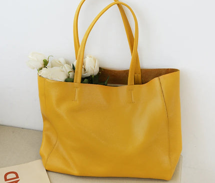 Sac Fourre-tout Cuir Véritable Zippé Femme