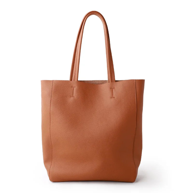 Sac Fourre-tout Cuir Véritable Zippé Femme