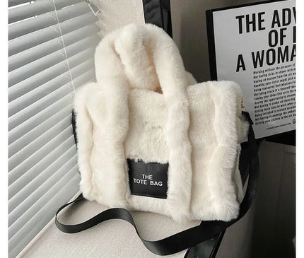 Sac Fourre-tout Femme Hiver Fausse Fourrure Casual